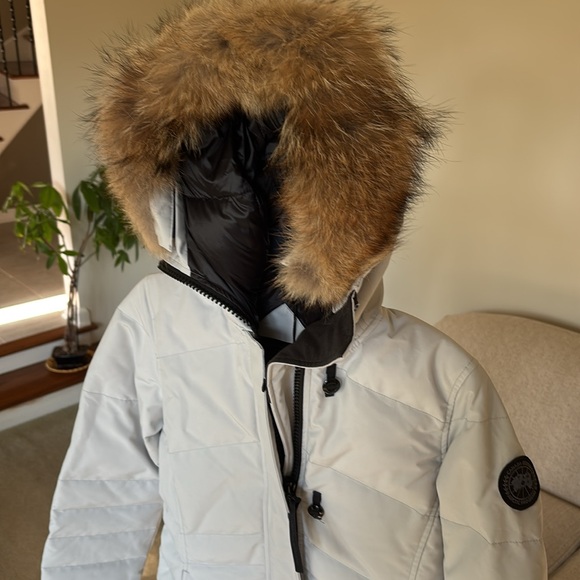 Canada Goose Women’s NWT Lorette Black Label Parka Jacket w Fur XS Silverbirch - Picture 2 of 12